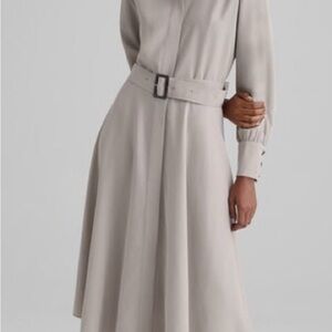 CLUB MONACO Curved Hem Shirtdress (Oatmeal) - 6